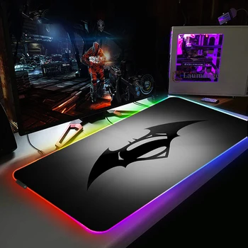 Rgb Mause Trinkelėmis Batmans Logotipą, Pelės Kilimėlis Gamer Pc Pilna Žaidimų Priedai Klaviatūra, Kompiuterio Stalas Kilimėliai Led Apšvietimu Kilimėlis Laidinis