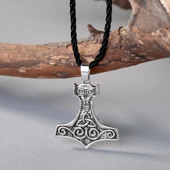 Mados Skandinavijos Vikingai Pakabukas Karoliai Moterys Vyrai Legendinis Thor ' s Hammer Amuletas Antikvariniai Šiaurės Talismanas Pakabukas Skandinavų Papuošalai
